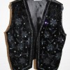 Black waistcoat with sequinned pattern